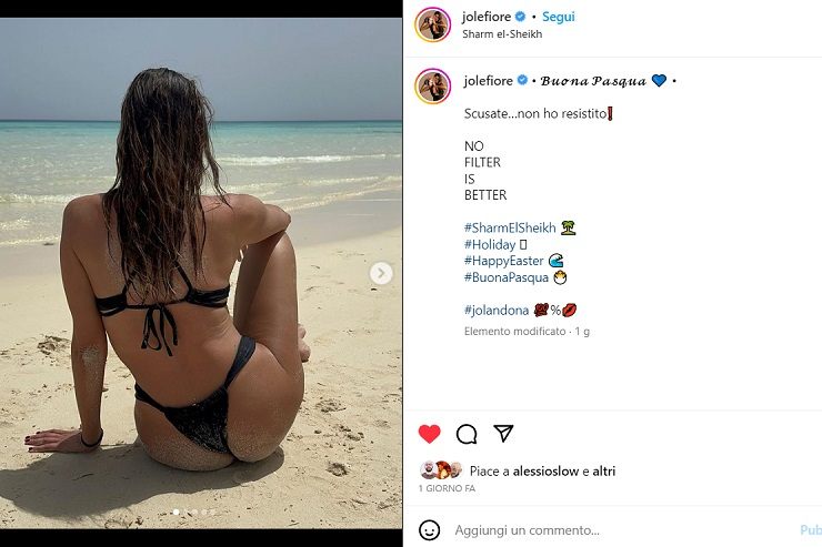 Jolanda De Rienzo in perizoma in vacanza, illegale